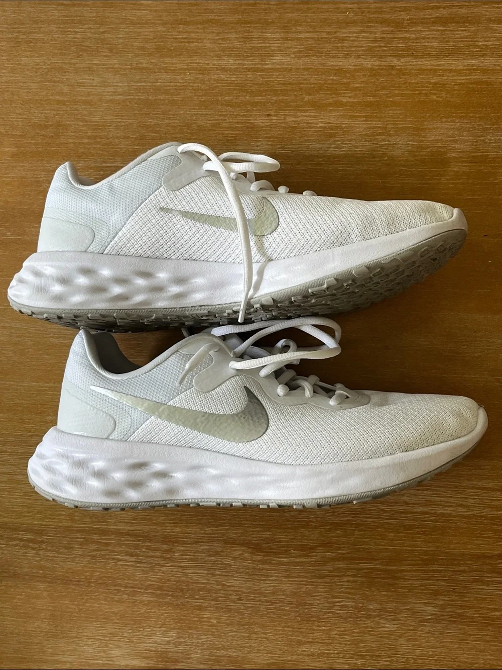 Nike Women’s White Sneakers with Silver Swoosh